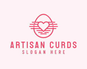 Pink Heart Egg logo design