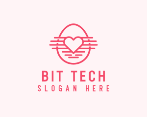 Pink Heart Egg logo design