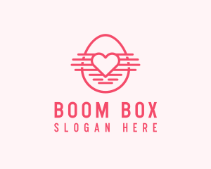 Pink Heart Egg logo design