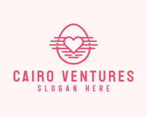 Pink Heart Egg logo design