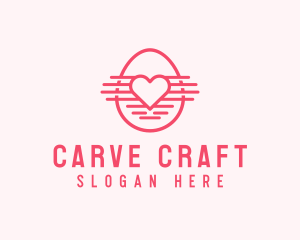 Pink Heart Egg logo design