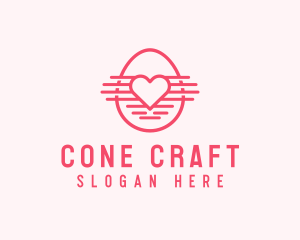 Pink Heart Egg logo design