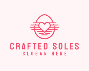 Pink Heart Egg logo design