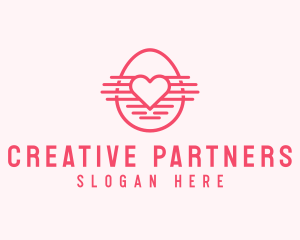 Pink Heart Egg logo design