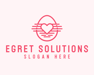 Pink Heart Egg logo design