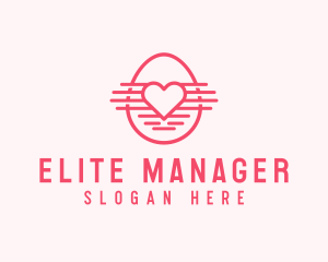 Pink Heart Egg logo design