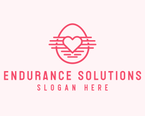 Pink Heart Egg logo design