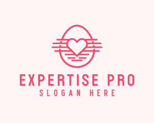 Pink Heart Egg logo design