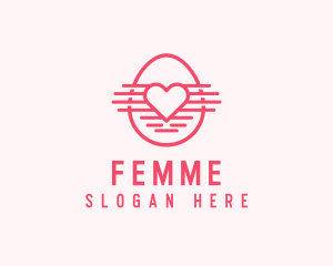 Pink Heart Egg logo design