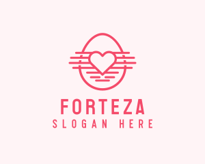 Pink Heart Egg logo design