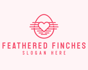 Pink Heart Egg logo design