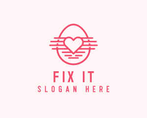 Pink Heart Egg logo design