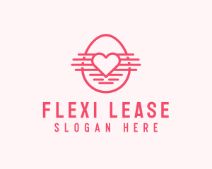 Pink Heart Egg logo design