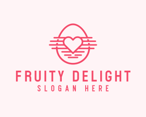 Pink Heart Egg logo design