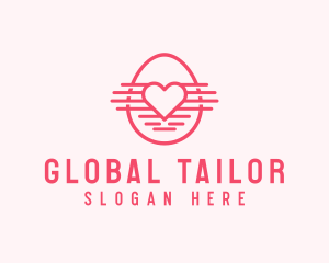 Pink Heart Egg logo design