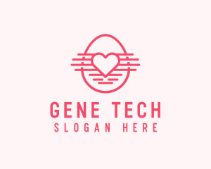 Pink Heart Egg logo design