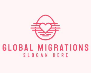 Pink Heart Egg logo design