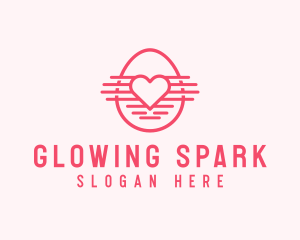 Pink Heart Egg logo design