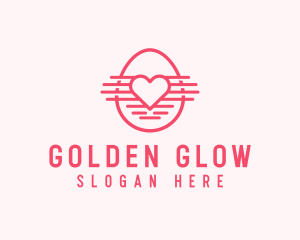 Pink Heart Egg logo design