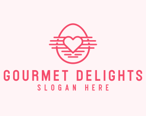 Pink Heart Egg logo design