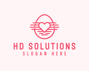 Pink Heart Egg logo design