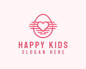 Pink Heart Egg logo design