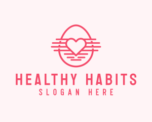 Pink Heart Egg logo design