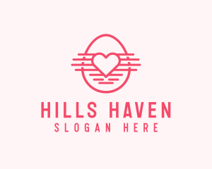 Pink Heart Egg logo design