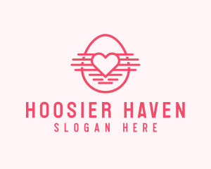 Pink Heart Egg logo design