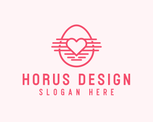 Pink Heart Egg logo design