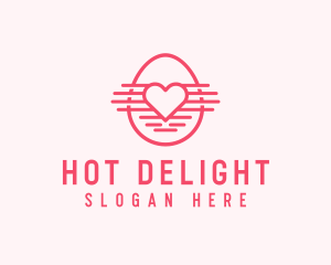 Pink Heart Egg logo design