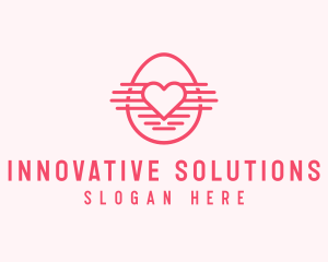 Pink Heart Egg logo design