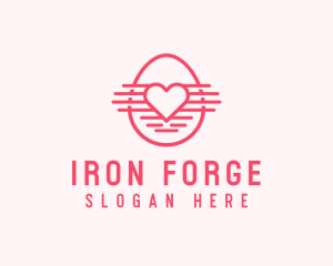 Pink Heart Egg logo design