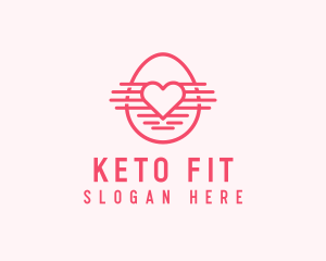 Pink Heart Egg logo design