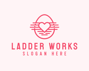 Pink Heart Egg logo design