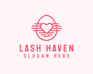 Pink Heart Egg logo design