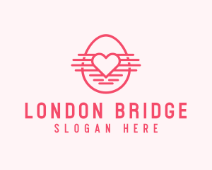 Pink Heart Egg logo design