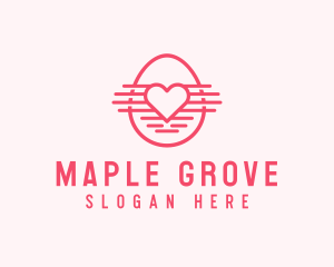 Pink Heart Egg logo design