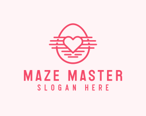 Pink Heart Egg logo design