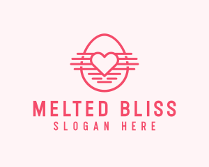 Pink Heart Egg logo design