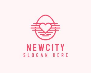 Pink Heart Egg logo design