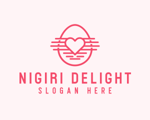 Pink Heart Egg logo design