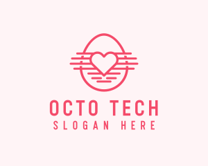 Pink Heart Egg logo design