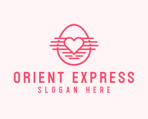 Pink Heart Egg logo design