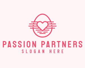 Lover - Pink Heart Egg logo design