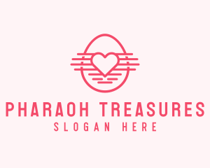 Pink Heart Egg logo design