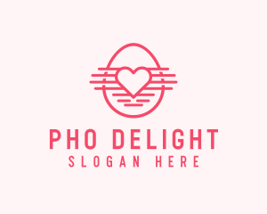 Pink Heart Egg logo design