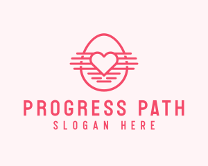 Pink Heart Egg logo design