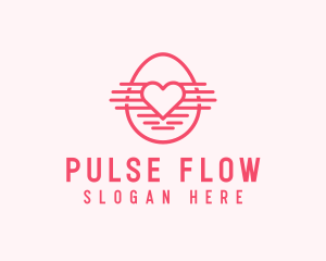 Pink Heart Egg logo design