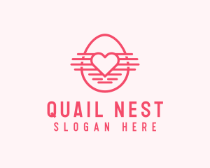 Pink Heart Egg logo design